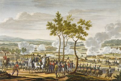 La battaglia di Abensberg, 20 aprile 1809, inciso da Edme Bovinet da Jacques Francois Joseph Swebach